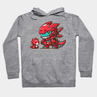 Chibi mecha red dinosaurus Hoodie